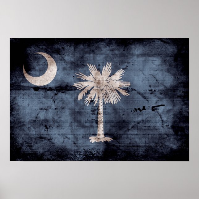 Poster Ancien drapeau de la Caroline du Sud ; (Devant)