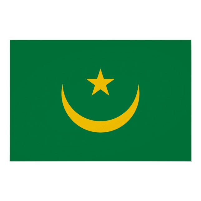 Poster Ancien drapeau de Mauritanie (Devant)