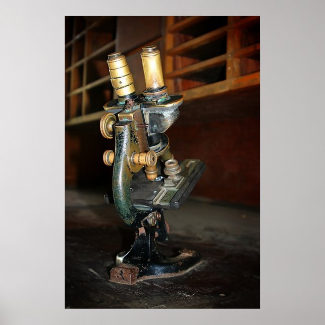 Poster Ancien microscope (Devant)
