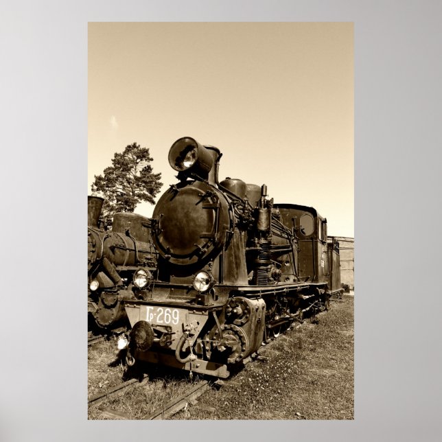 Poster Ancien moteur à vapeur étroit Gr-269 (Devant)