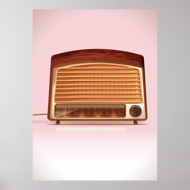 Poster Ancien poste de radio rétro vintage (Devant)