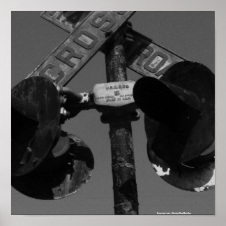 Poster Ancien signal de croisement ferroviaire