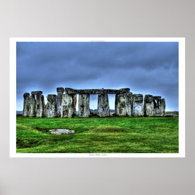 Poster Ancien site de Stonehenge Standing Stones Angleter (Devant)