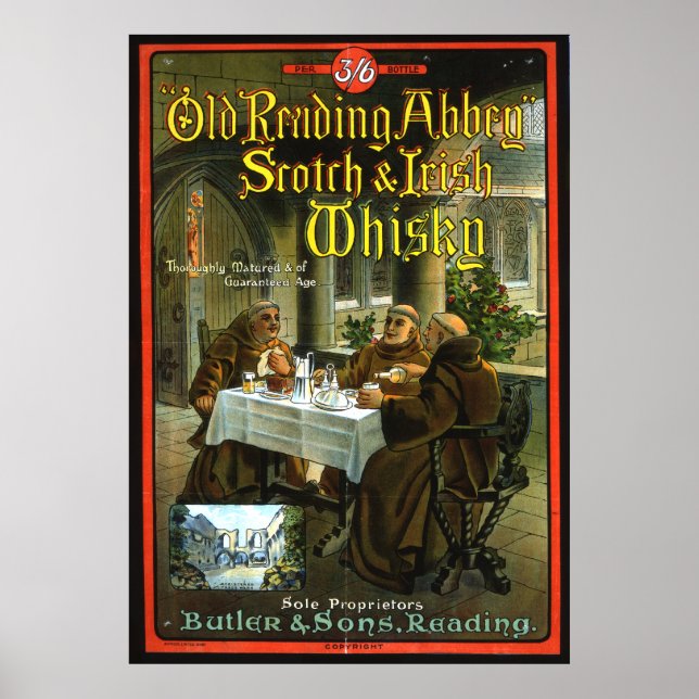Poster Ancienne abbaye de lecture Whisky (Devant)