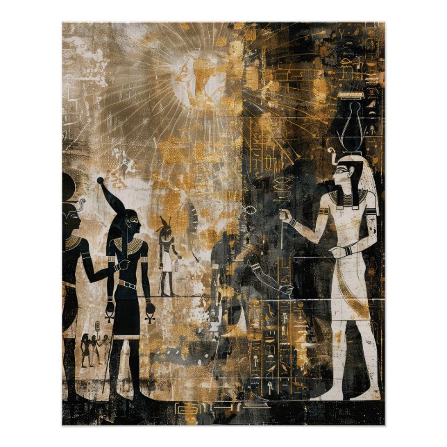 Poster Ancienne Égypte Pharaon Bénédiction De Dieu Soleil (Devant)
