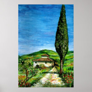 Poster Ancienne ferme du Chianti - Paysage toscane