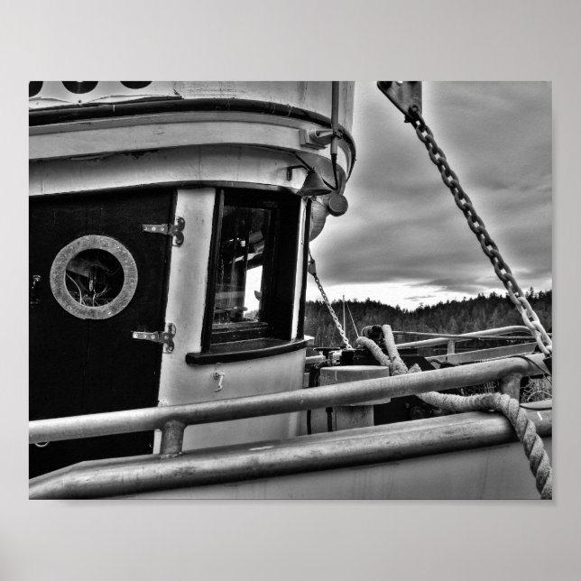Poster Anciens Cabine de Proue de Bateau de Pêche - Tirag (Devant)