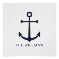 Ancre bleue marine et nom personnalisé
