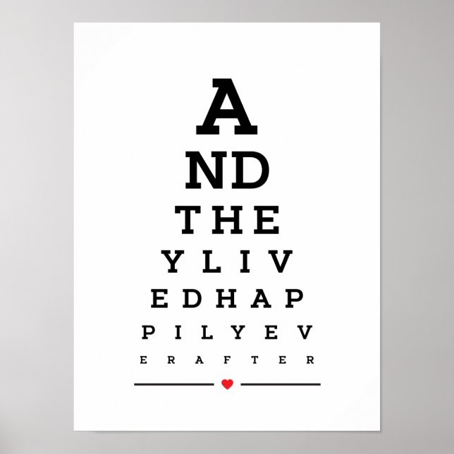 Poster And they lived happily everafter eye chart (Devant)