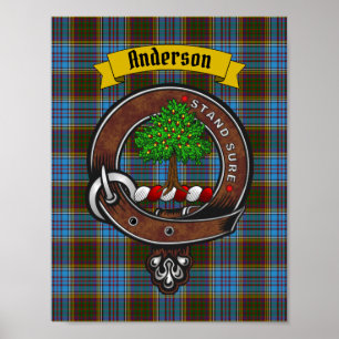 Poster Anderson Clan Badge & Tartan 8.5x11