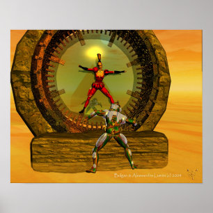 Poster ANDROID XENIA RENCONTRE TITAN DANS LE DÉSERT Sci-F