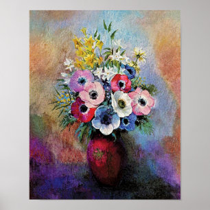 Poster Anémones d'Odilon Redon - Symbolisme de l'art fin