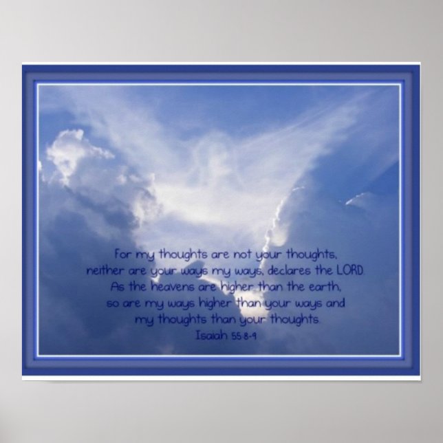 Poster Angel dans les nuages, Encouragement, Écriture (Devant)