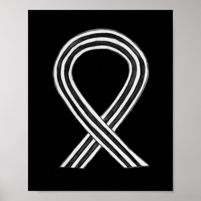 Poster Angel du ruban de sensibilisation blanc et  (Devant)