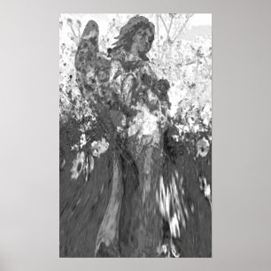 Poster Angel en noir et blanc