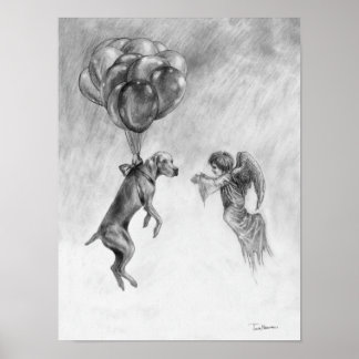 Poster Angel et Weimaraner