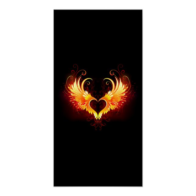 Poster Angel Fire Heart with Wings (Devant)