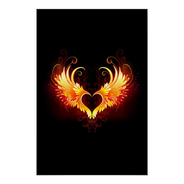 Poster Angel Fire Heart with Wings (Devant)