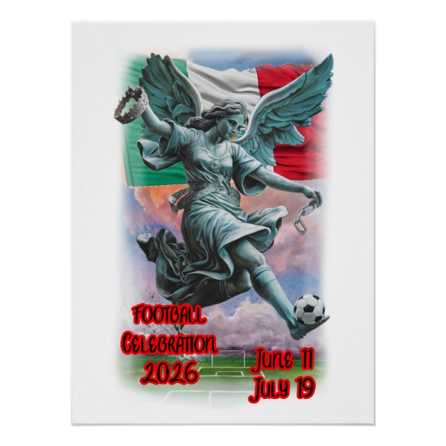 Poster Angel of Independence Celebrates Football on a (Devant)
