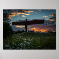 Angel of the North Sunset Poster/Imprimer
