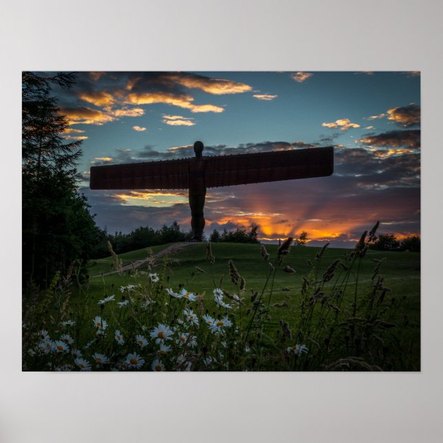 Poster Angel of the North Sunset Poster/Imprimer (Devant)