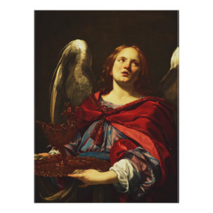 Poster Angel tenant le bateau et la serviette