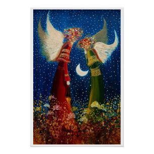 Poster Anges et lune