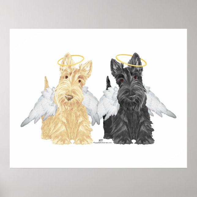 Poster Anges Terrier Écossais (Devant)