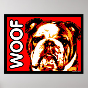 Poster anglais Bulldog WOOF