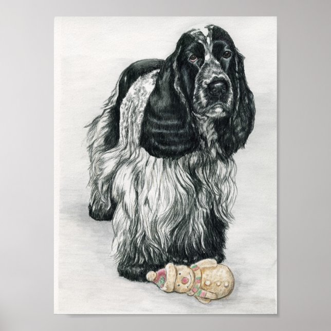 Poster Anglais Cocker Spaniel Dog Art Imprimer (Devant)