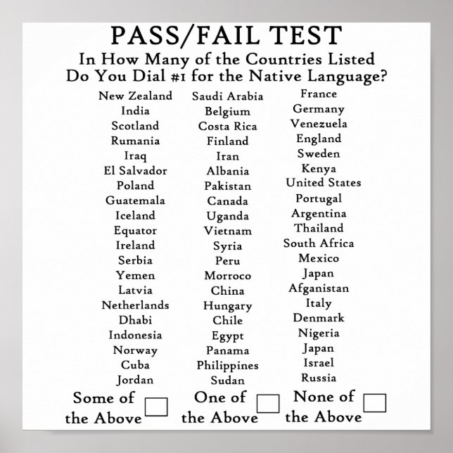 Poster Anglais Seulement Aux États-Unis (Devant)