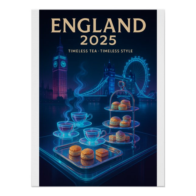 Poster Angleterre 2025 - Thé intemporel, Style intemporel (Devant)