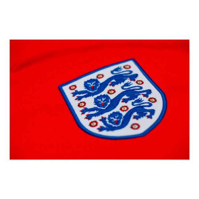 Poster Angleterre Trois Lions Chemise Badge (Devant)