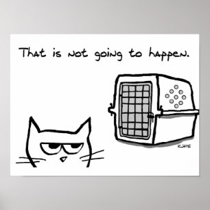 Poster Angry Cat ne sera pas aller à l'vétérinaire