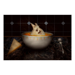 Poster Animal - Lapin - Il y a un lièvre dans ma soupe