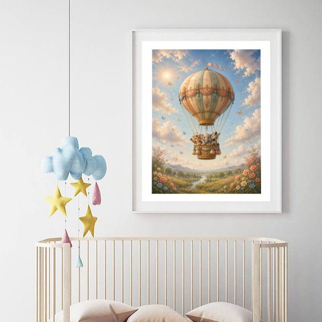 Poster Animaux de la Jungle en Montgolfière (Créateur téléchargé)