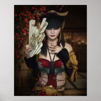 Poster animé de Lady Under Blossoms avec ventilate