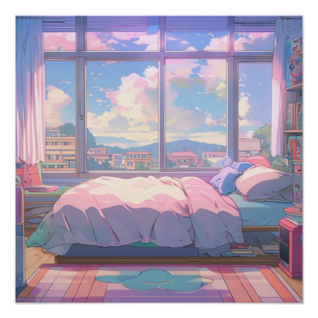Poster Anime esthétique Chambre Paysage Art Imprimer (Devant)