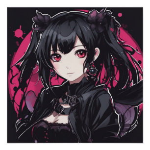 Poster Anime Goth Girl Imaginaire Art