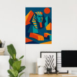 Poster animé Pop Art Sphinx<br><div class="desc">Éclairez votre espace grâce à cette affiche pop-art audacieuse Sphinx, mêlant l'héritage de l'Egypte ancienne au style géométrique moderne. Ses couleurs vives et ses formes abstraites en font un décor mural frappant pour les salons, les studios ou les espaces créatifs. Parfait pour les amateurs d'histoire et d'art. Explorez la collection...</div>