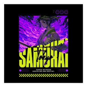 Poster Anime Samurai Girl Streetwear