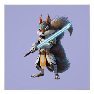 Poster Anime Samurai Squirrel Warrior
