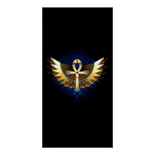 Poster Ankh or avec ailes