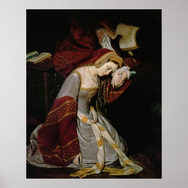 Poster Anne Boleyn dans la tour, détail, 1835 (Devant)