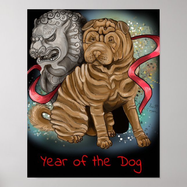 Poster Année chinoise du zodiaque du chien (Devant)