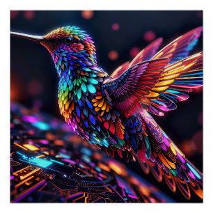 Poster Année du colibri : un voyage mensuel