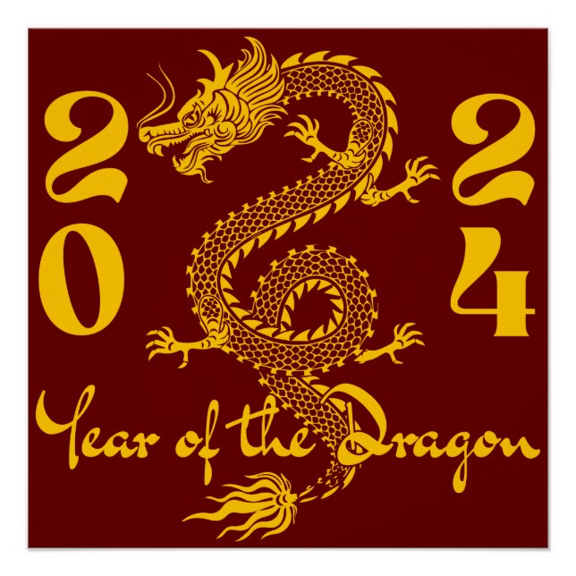 Poster Année du Dragon en Or (Devant)