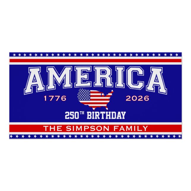 Poster Anniversaire Amérique 250 1776-2026 (Devant)
