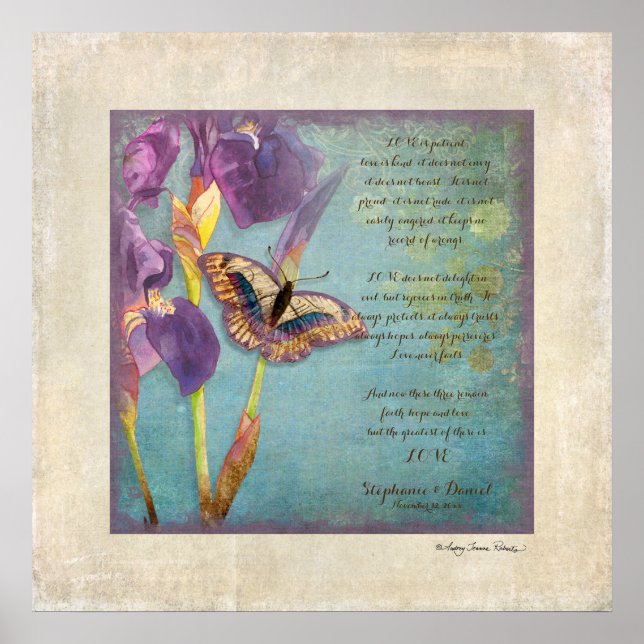 Poster Anniversaire, Amour Chapitre 1 Corinthiens 13 (Devant)