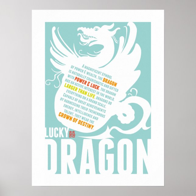 Poster Anniversaire chinois de l'année du Dragon - Fête P (Devant)